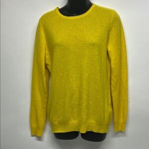 Charter Club Yellow Crew Neck Sweater cashmere size medium